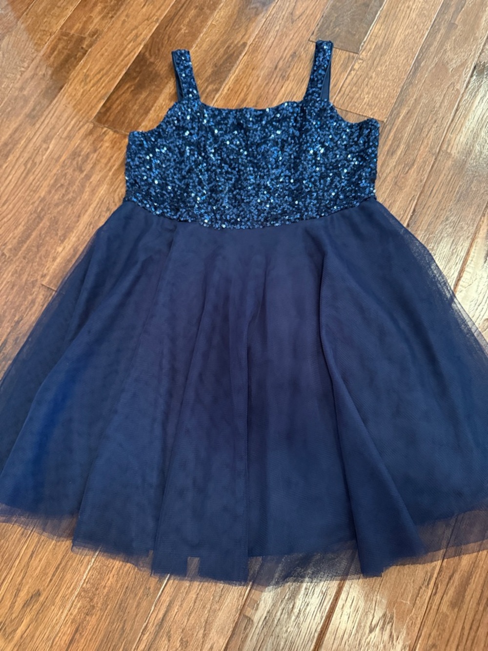 Girls Navy Sequin Tulle Party Dress NWOT